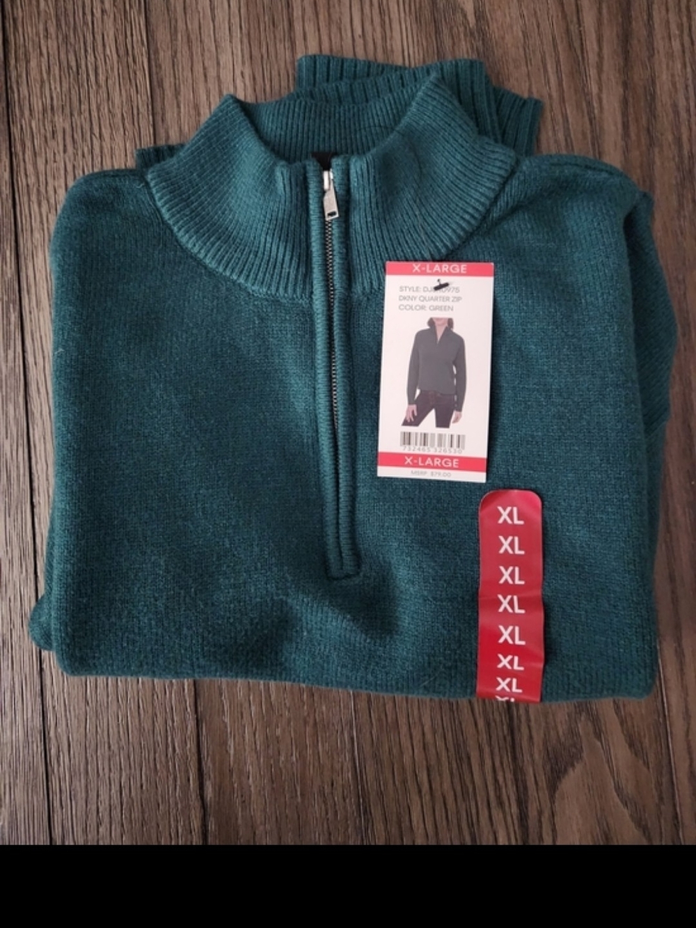 DKNY Women's Quarter-Zip Sweater - Green